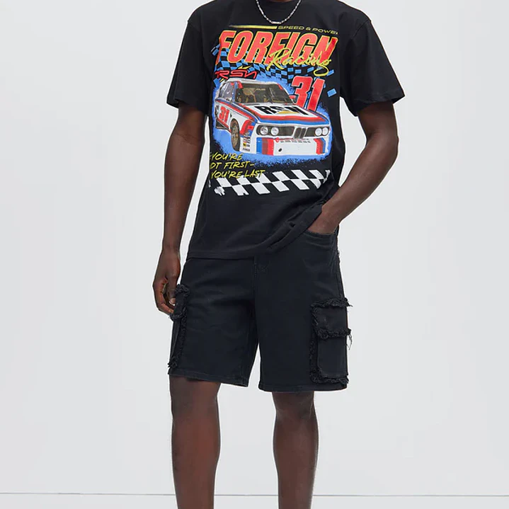 Short Rush Home Denim Cargo - Negro 5