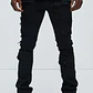 Jeans Ajustado Y Acampanado Let's Go Fray Cargo - Negro - Miniatura 3