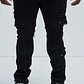 Jeans Ajustado Y Acampanado Let's Go Fray Cargo - Negro - Miniatura 4