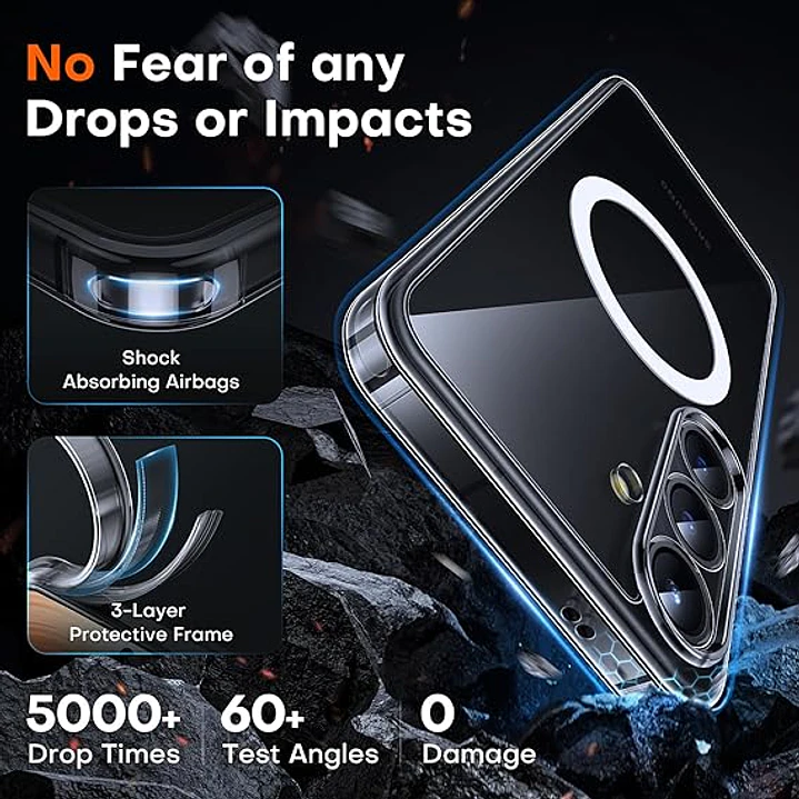 Carcasa Magnética Transparente TOCOL para Samsung Galaxy S25 – Protección Reforzada + Compatible MagSafe 4