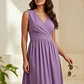 Vestido Largo Cuello V Morado Talla M - Miniatura 1