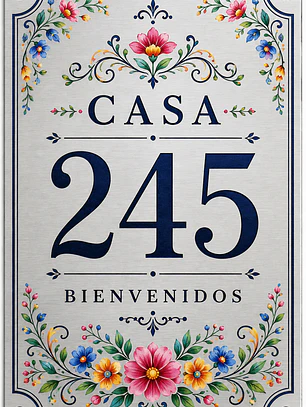 Placa Metálica Decorativa para Número de Casa 20x30 cm personalizable