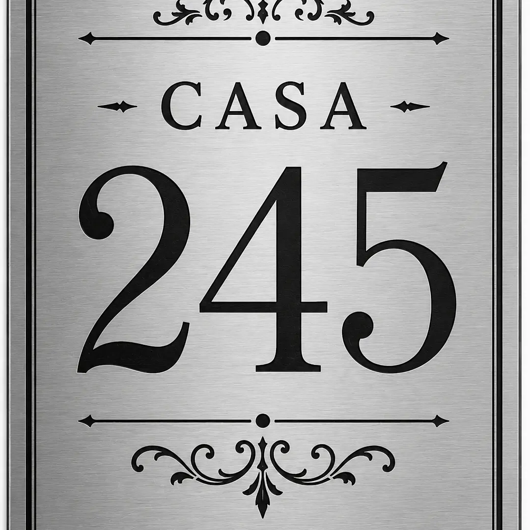 Placa Metálica Decorativa para Número de Casa 20x30 cm personalizable 3