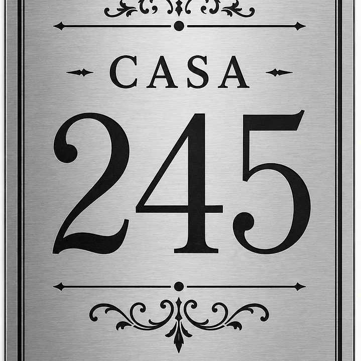 Placa Metálica Decorativa para Número de Casa 20x30 cm personalizable 3