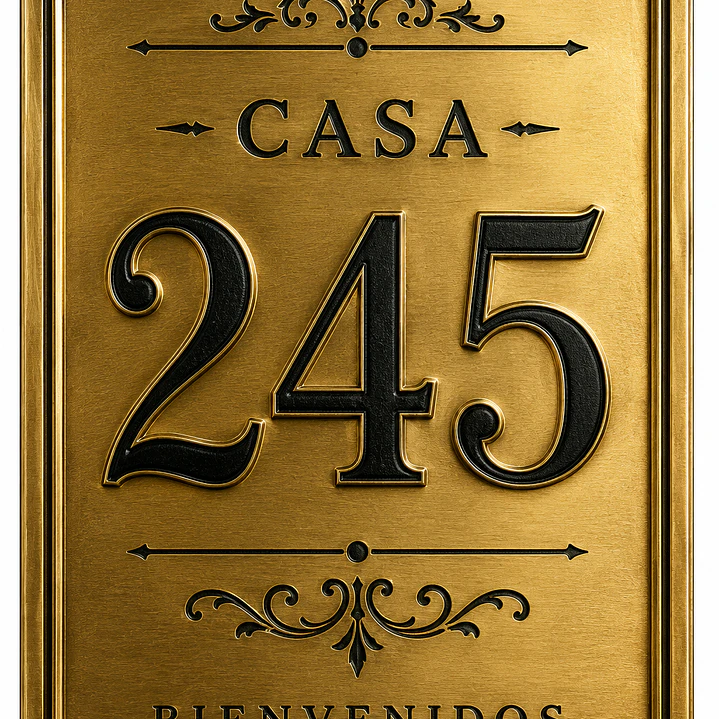 Placa Metálica Decorativa para Número de Casa 20x30 cm personalizable 5