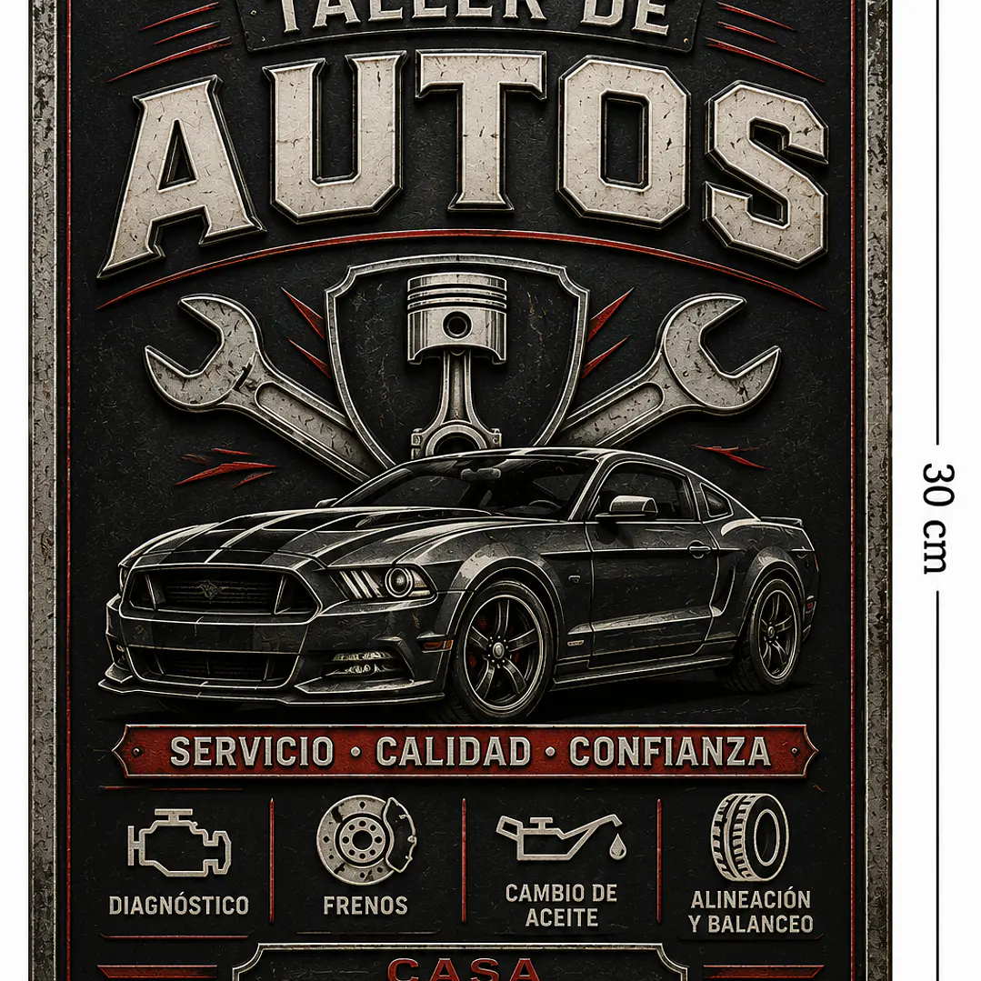 Placa Metálica Decorativa para Número de Casa 20x30 cm personalizable 6