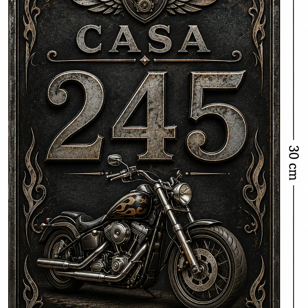 Placa Metálica Decorativa para Número de Casa 20x30 cm personalizable 7