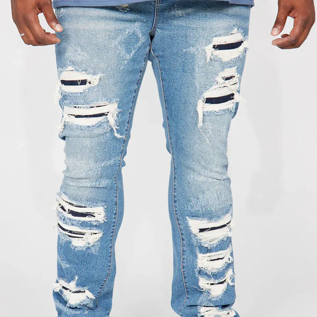 Jeans Fashion Nova Cuff Me Stacked Skinny Flared – Medium Wash | Talla 34 2