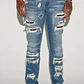 Jeans Fashion Nova Cuff Me Stacked Skinny Flared – Medium Wash | Talla 34 - Miniatura 3