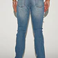 👖 Jeans Fashion Nova Cuff Me Stacked Skinny Flared – Medium Wash | Talla 34 👖 - Miniatura 4