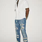 👖 Jeans Fashion Nova Cuff Me Stacked Skinny Flared – Medium Wash | Talla 34 👖 - Miniatura 5