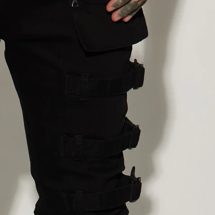 Jeans Fashion Nova I Be Strappy Stacked Skinny Flare – Negro | Talla 32 4