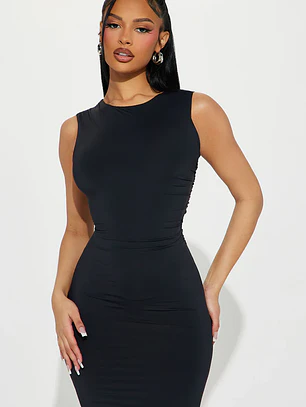 Vestido Fashion Nova Callie Double Lined Mini Dress – Negro | Talla S
