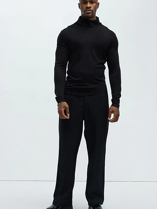 Sweater Fashion Nova DeAngelo Turtleneck – Negro | Talla XL