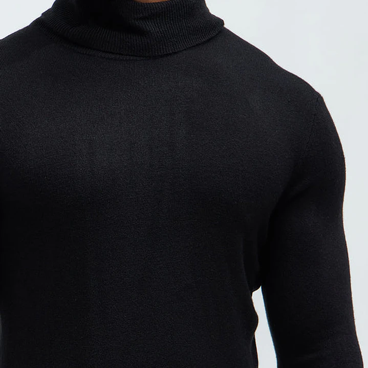 Sweater Fashion Nova DeAngelo Turtleneck – Negro | Talla XL 3