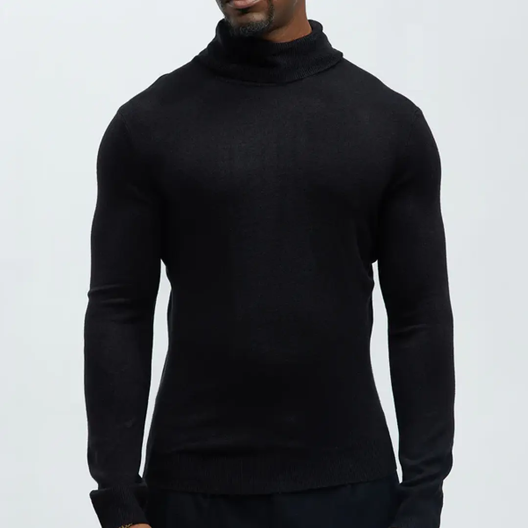 Sweater Fashion Nova DeAngelo Turtleneck – Negro | Talla XL 1