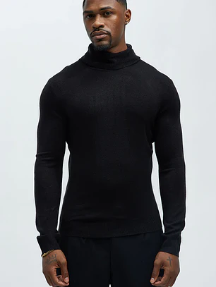 Sweater Fashion Nova DeAngelo Turtleneck – Negro | Talla XL