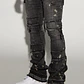 Jeans Fashion Nova Side Snap Cargo Stacked Skinny Flare – Black Wash | Talla 42 - Miniatura 2