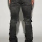 Jeans Fashion Nova Side Snap Cargo Stacked Skinny Flare – Black Wash | Talla 42 - Miniatura 5