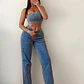 💙✨ Conjunto Fashion Nova Nathalia Pant Set – Medium Wash | Talla S ✨💙 - Miniatura 1
