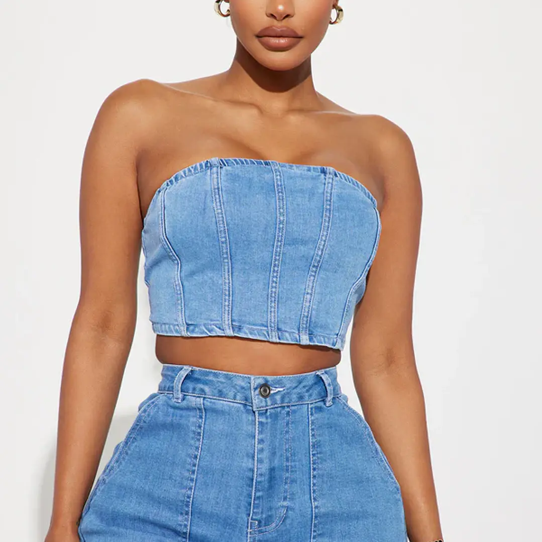💙✨ Conjunto Fashion Nova Nathalia Pant Set – Medium Wash | Talla S ✨💙 3