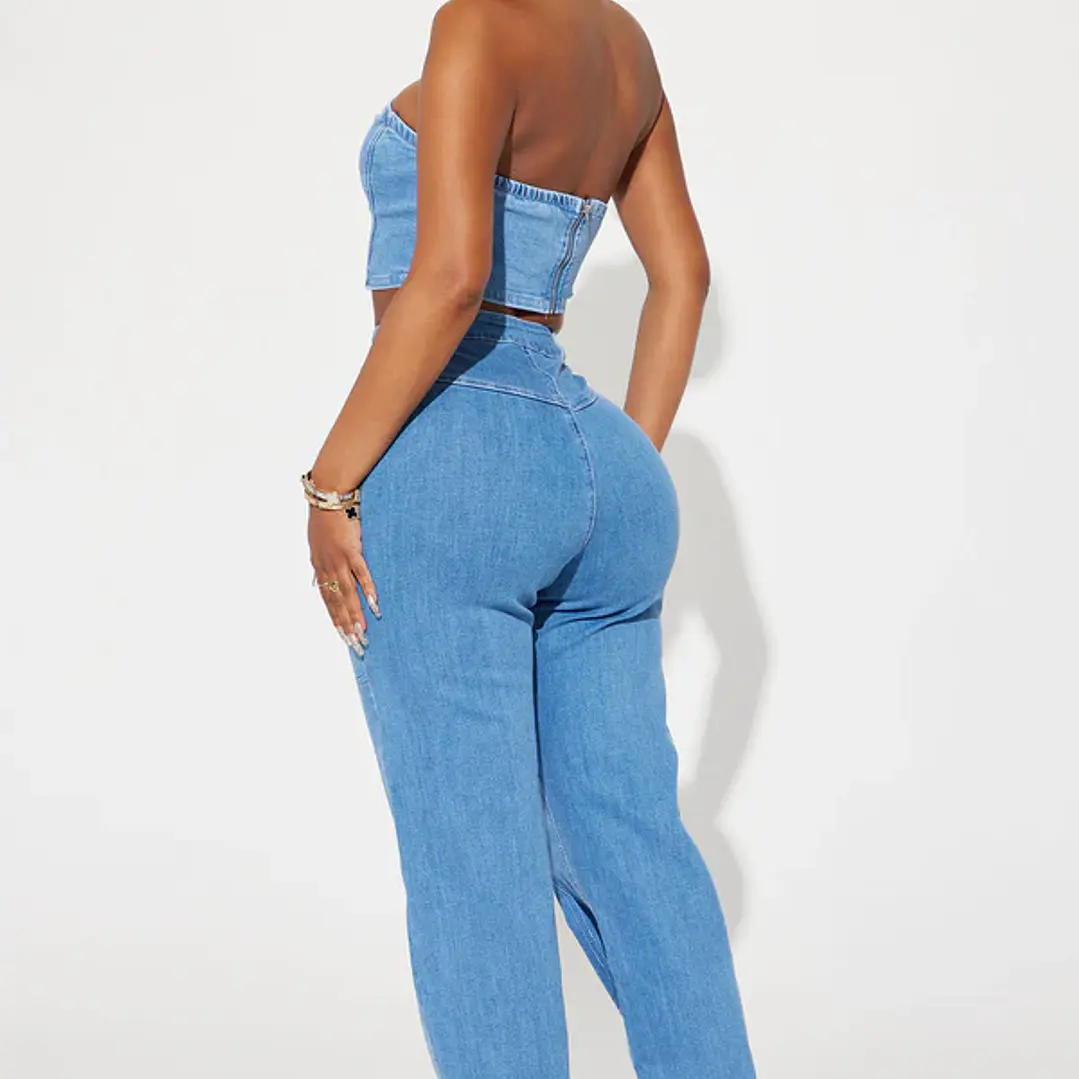 💙✨ Conjunto Fashion Nova Nathalia Pant Set – Medium Wash | Talla S ✨💙 4