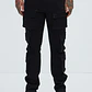🖤👖 Jeans Fashion Nova Three Cargo Stacked Skinny Zipper Flare – Negro | Talla 32 👖🖤 - Miniatura 3