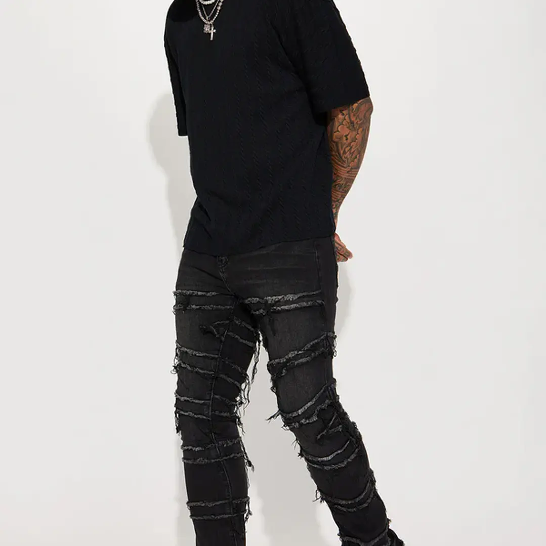 Jeans Fashion Nova About Fray Stacked Skinny Flare – Black Wash | Talla 42 👖🖤 1