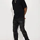 Jeans Fashion Nova About Fray Stacked Skinny Flare – Black Wash | Talla 42 👖🖤 - Miniatura 1
