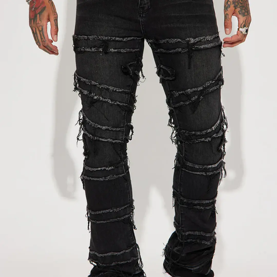 Jeans Fashion Nova About Fray Stacked Skinny Flare – Black Wash | Talla 42 👖🖤 3