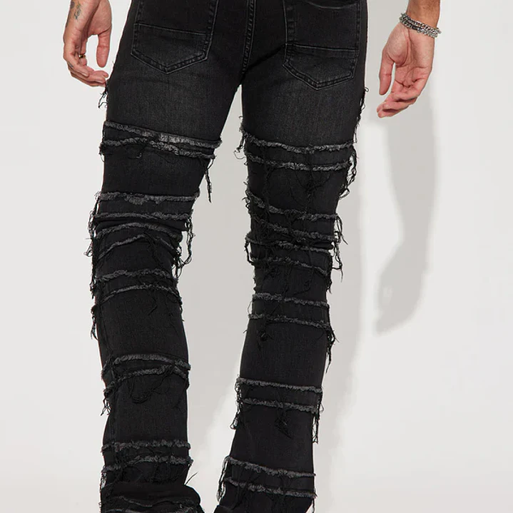 Jeans Fashion Nova About Fray Stacked Skinny Flare – Black Wash | Talla 42 👖🖤 4
