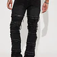 Jeans Fashion Nova About Fray Stacked Skinny Flare – Black Wash | Talla 42 👖🖤 - Miniatura 4