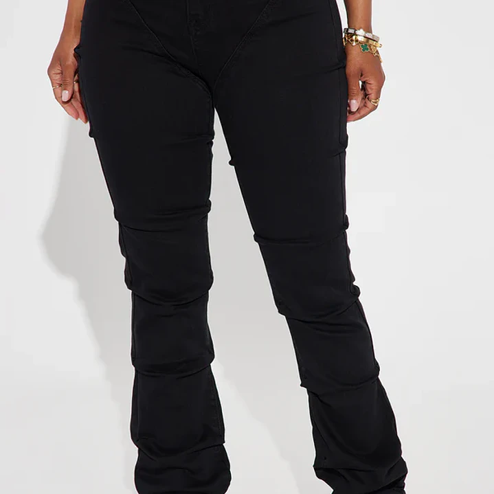 Jeans Fashion Nova See Me High Rise Stacked Straight Leg – Negro | Talla 34 (Chile) 2