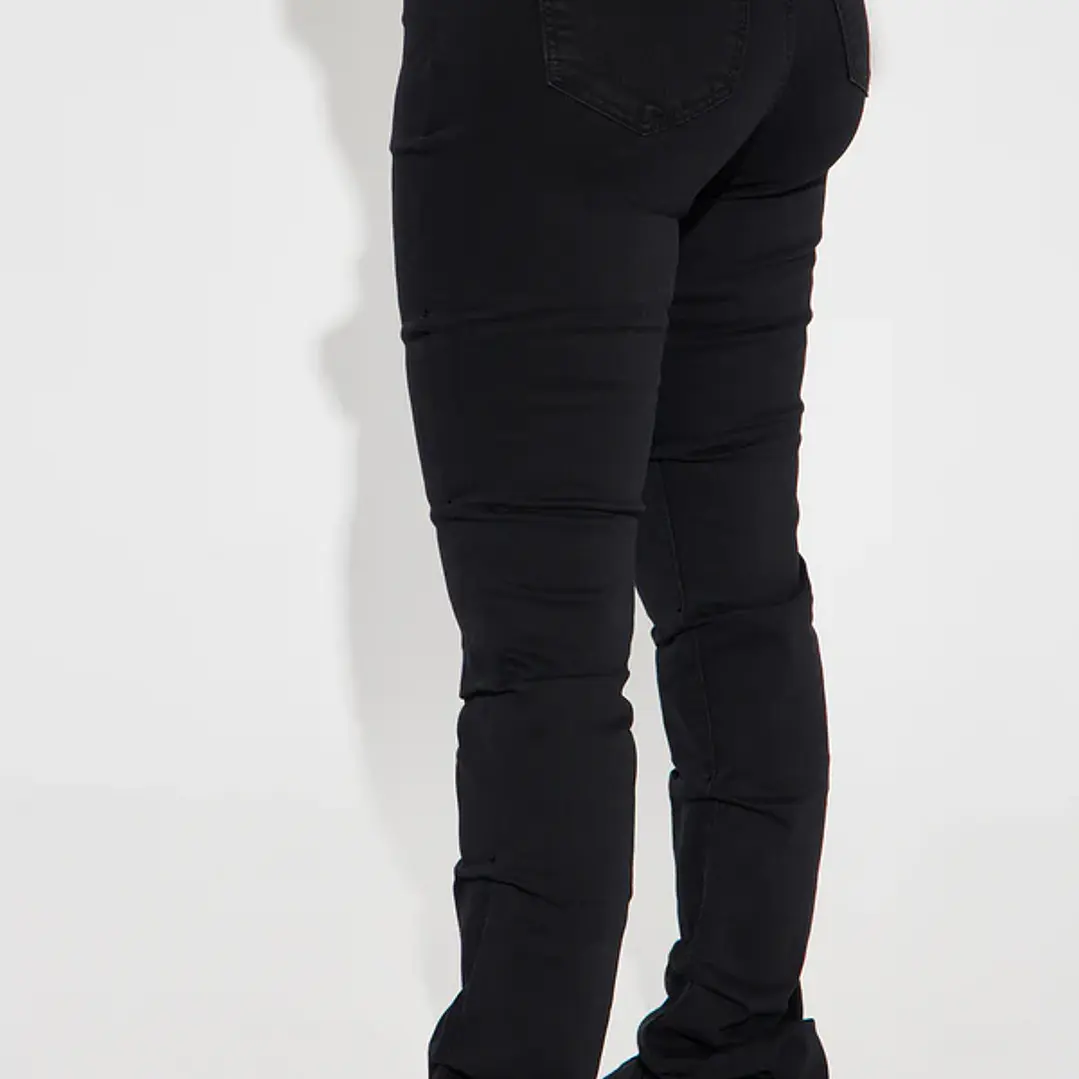 Jeans Fashion Nova See Me High Rise Stacked Straight Leg – Negro | Talla 34 (Chile) 3