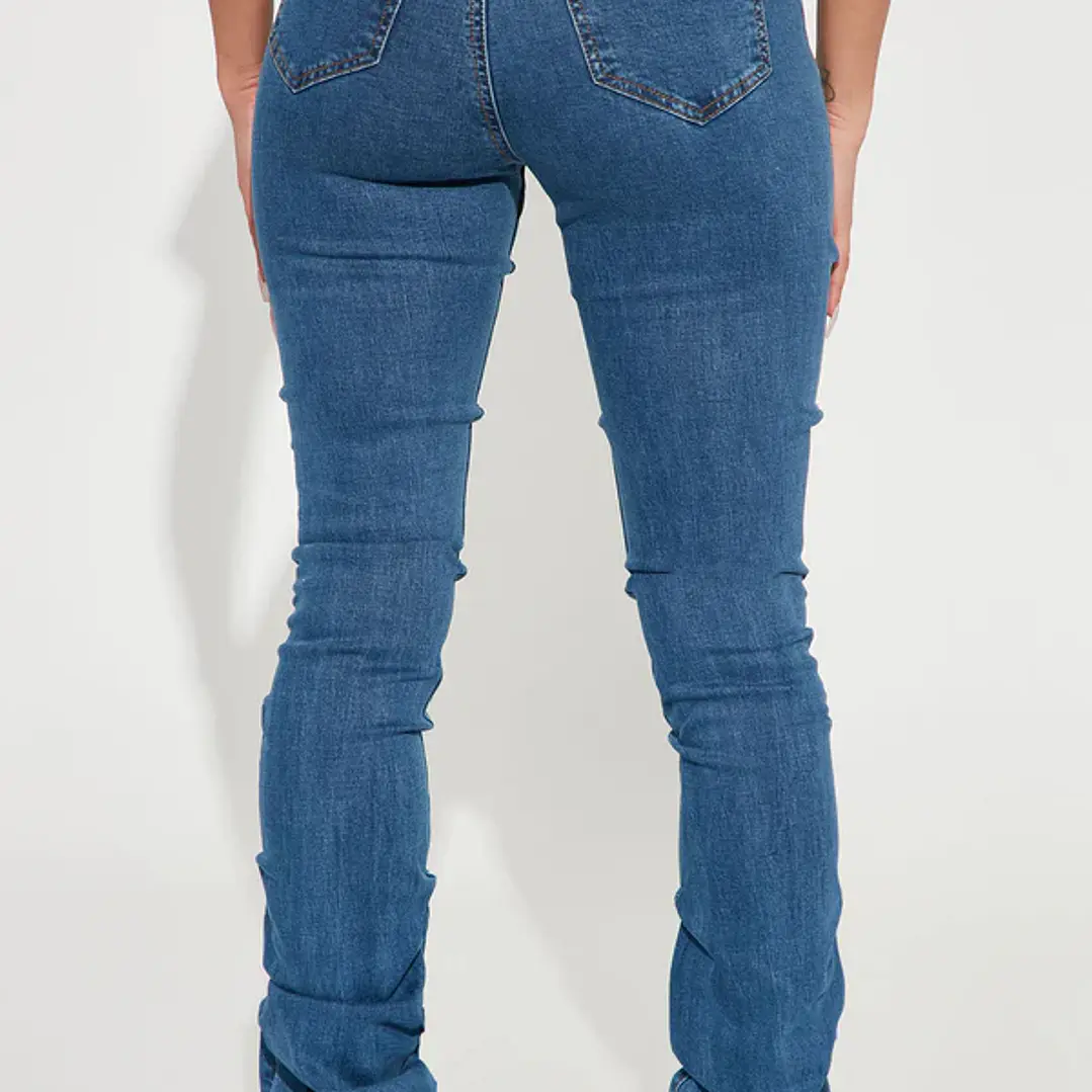 Jeans Fashion Nova See Me High Rise Stacked Straight Leg – Medium Blue Wash | Talla 32 (Chile) 2