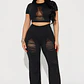 Conjunto Fashion Nova Naughty Girl Pant Set – Negro | Talla S - Miniatura 1