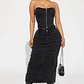 Conjunto Fashion Nova Take Control Denim Skirt Set – Negro  Talla M - Miniatura 1