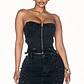 Conjunto Fashion Nova Take Control Denim Skirt Set – Negro  Talla M - Miniatura 3