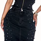 Conjunto Fashion Nova Take Control Denim Skirt Set – Negro  Talla M - Miniatura 4