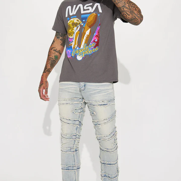 Jeans Fashion Nova About Fray Stacked Skinny Flare – Light Wash | Talla 30 1