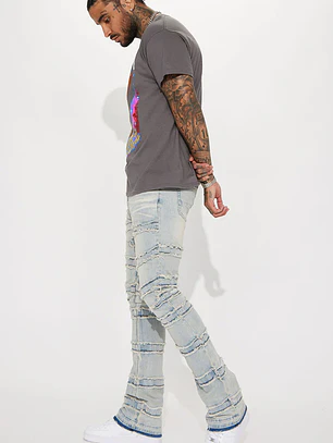 Jeans Fashion Nova About Fray Stacked Skinny Flare – Light Wash | Talla 30