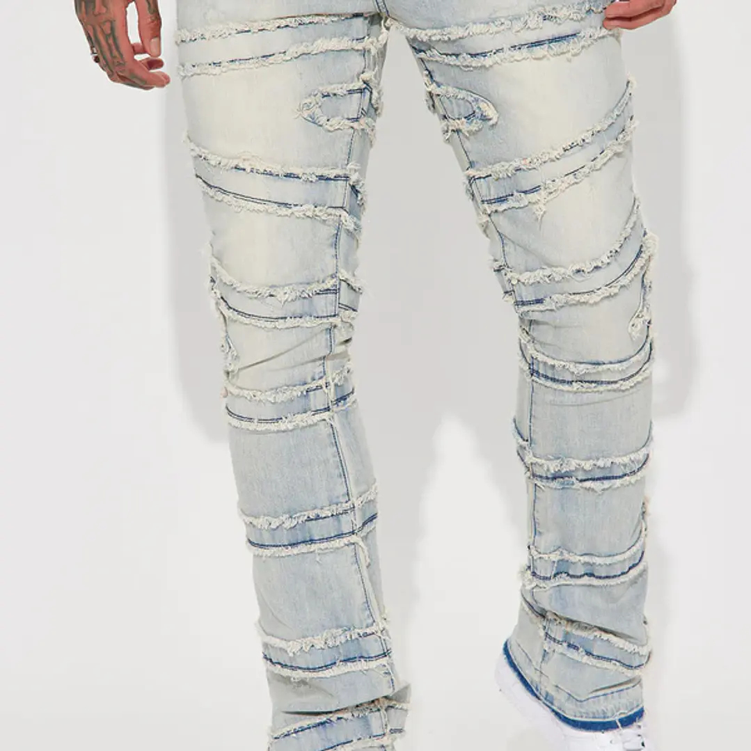 Jeans Fashion Nova About Fray Stacked Skinny Flare – Light Wash | Talla 30 3