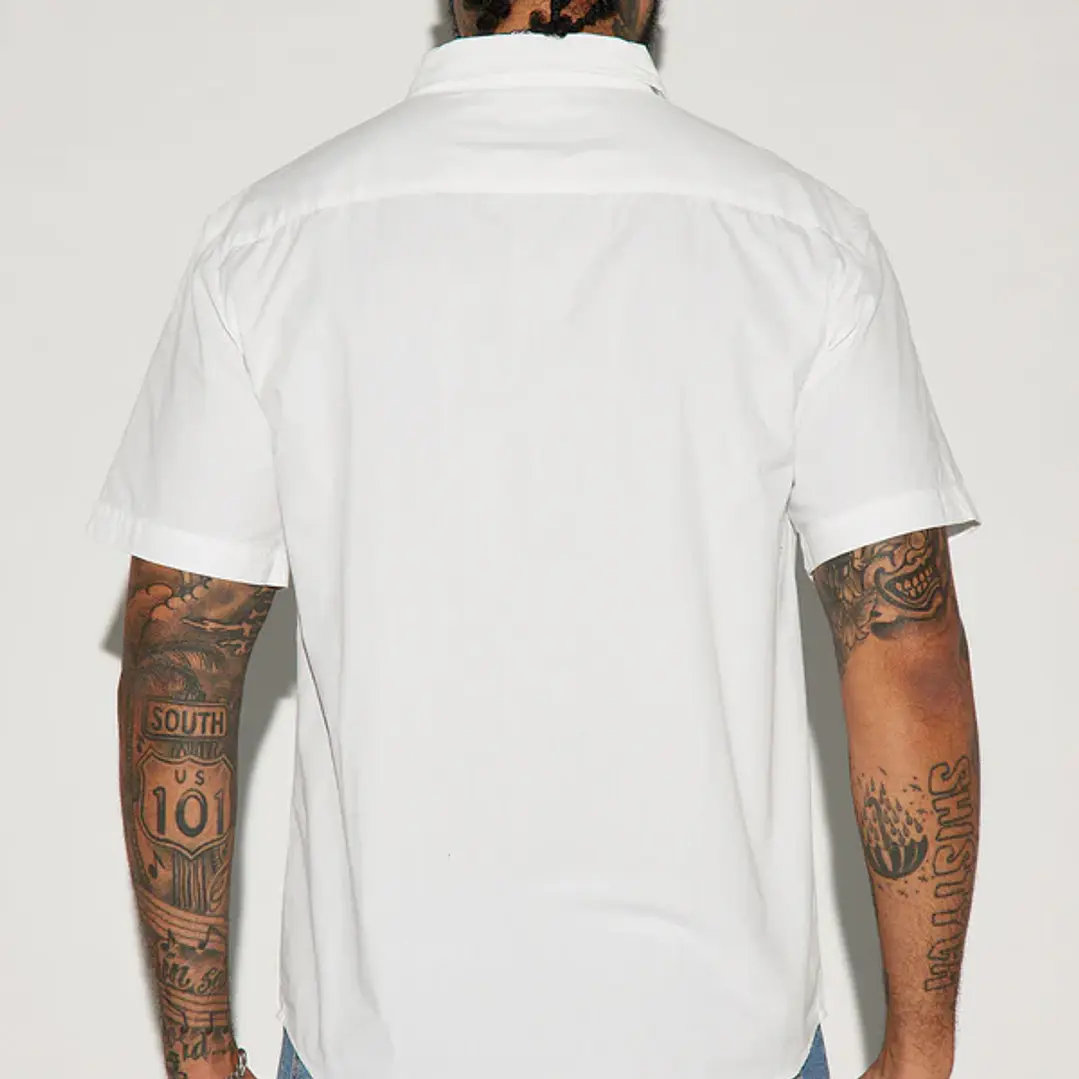 Camisa Fashion Nova Ryland Short Sleeve Button Up – Blanca | Talla XXL 3