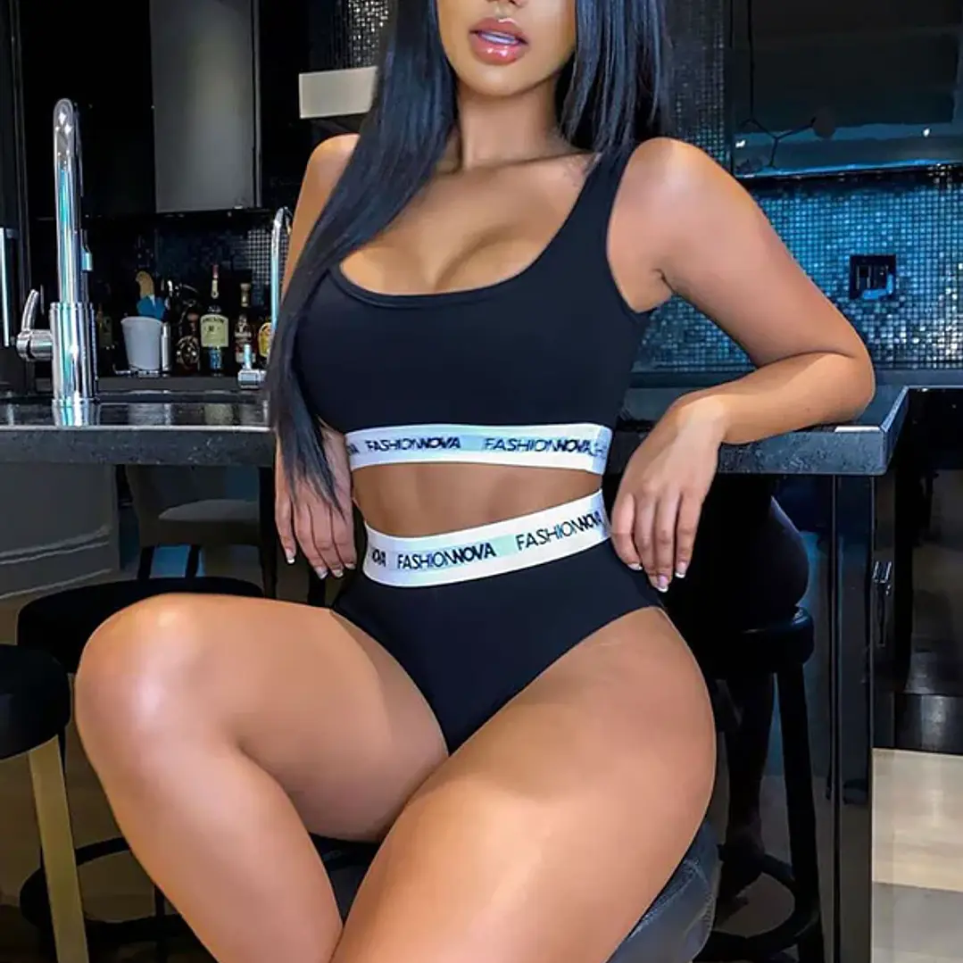 Conjunto Fashion Nova Sosten Y Calzon Set Negro Talla M 4