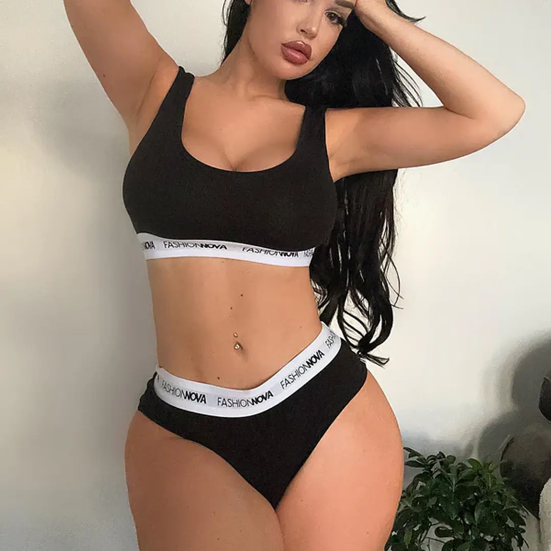 Conjunto Fashion Nova Sosten Y Calzon Set Negro Talla M 5