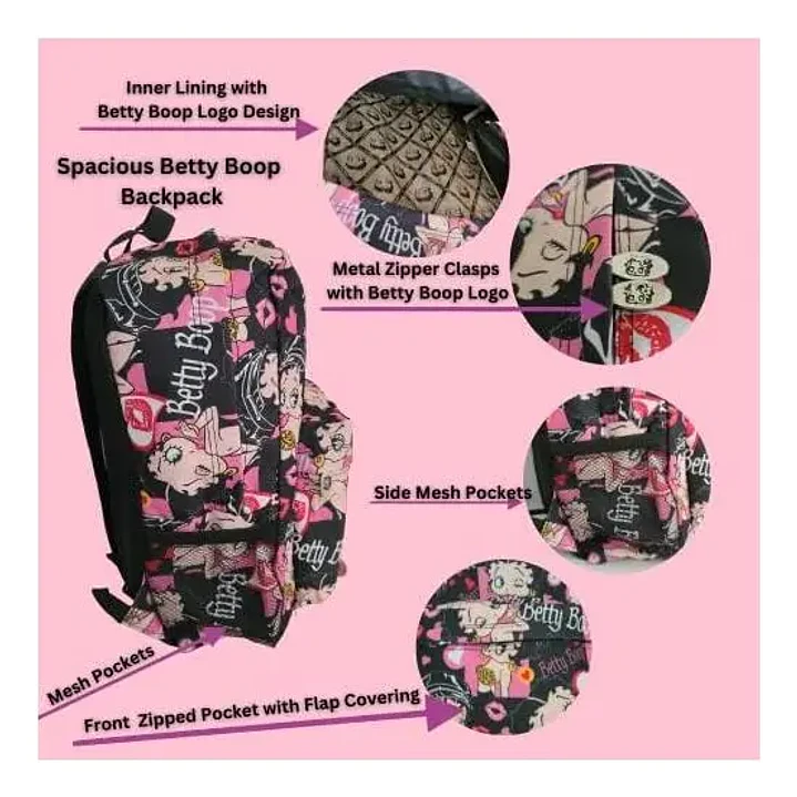 Mochila Grande Betty Boop original de Microfibra – Amplia, Resistente y Cómoda 3