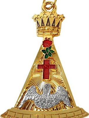 Joya Masónica Scottish Rite 18° Rose Croix Doble Cara – Bañada en Oro