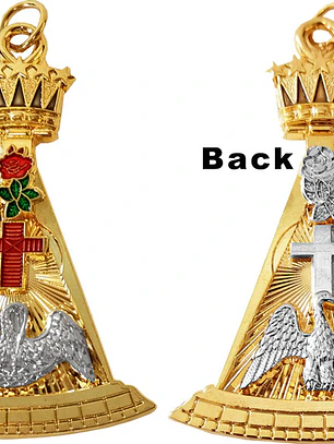 Joya Masónica Scottish Rite 18° Rose Croix Doble Cara – Bañada en Oro