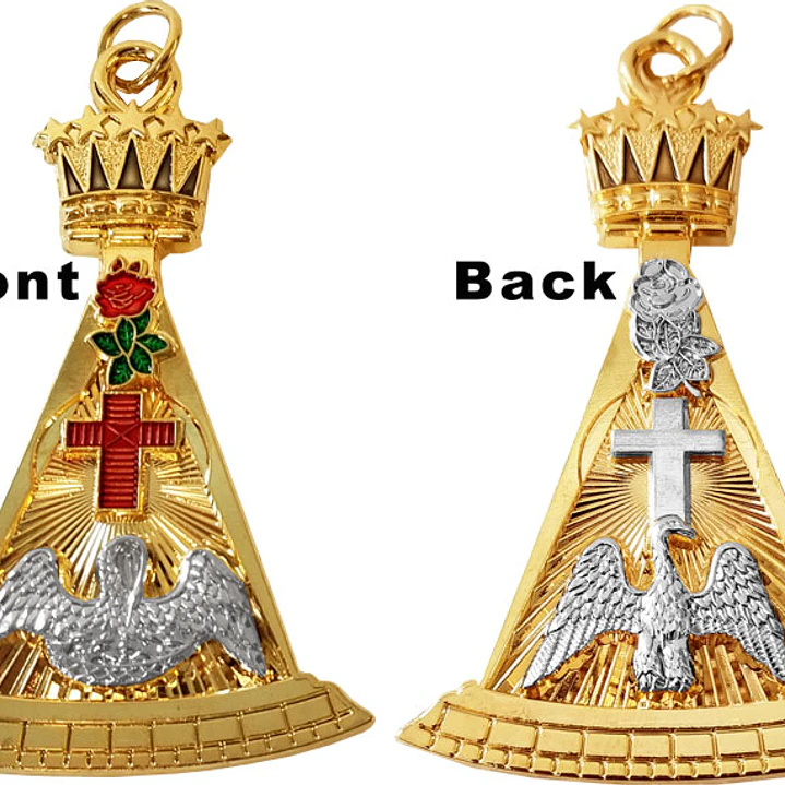 Joya Masónica Scottish Rite 18° Rose Croix Doble Cara – Bañada en Oro 2