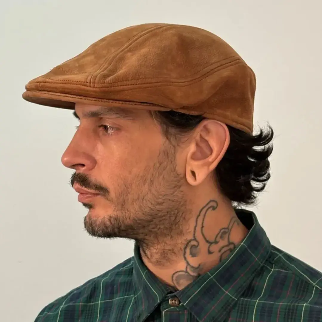 Boina Harley-Davidson de Cuero Auténtico Color Camel – Estilo Clásico Vintage 3